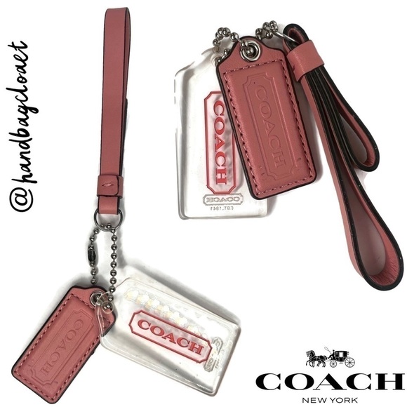 Coach Clear Rose Pink Leather Hangtag for Purse Bag - Picture 1 of 5
